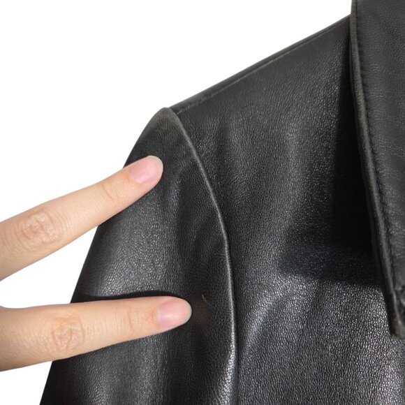 Vintage Y2K Black Lamb Leather Zip Up Jacket - Picture 12 of 12